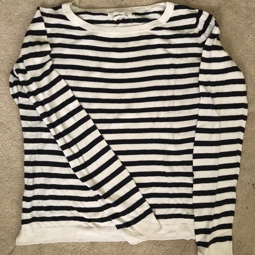 Blue and White Striped Sweater